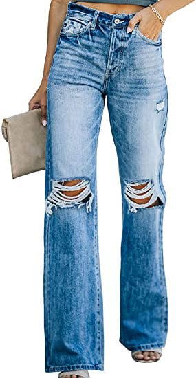 Revella The Label – Engroshandel Jeans - Dame – Anna Højtaljede Ripped Jeans1