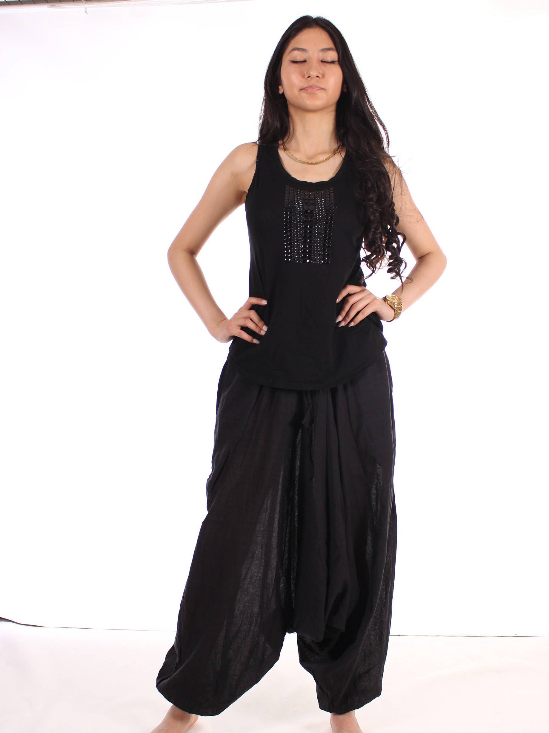 Funky Yak Ltd - Wholesale Pants - Women's - Khadi Khadar Cotton Harem Baggy Unisex Trousers5