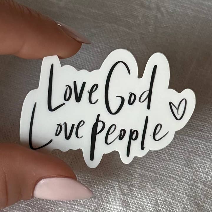 Autocolante Love God Love People, Sticker Christian, Autocolante Bíblia por atacado de Scarlet Sunday Design Co
