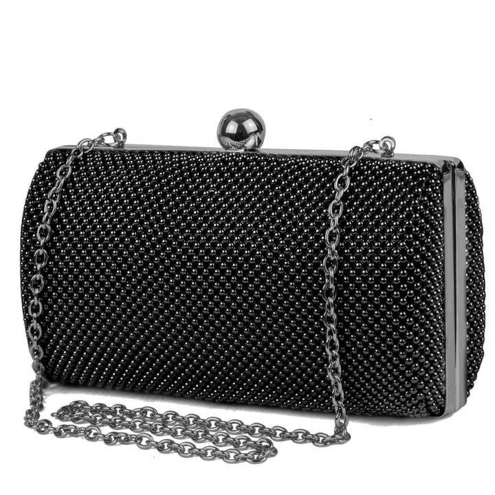 Ball Mesh Minaudiere (Black) for wholesale by Jessica McClintock