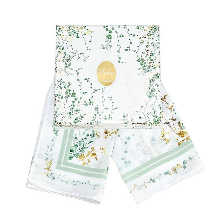 Tørklæde 50x50 i gaveæske Eden fra SoapTales for engroshandel hos IngrossoBeauty by INCI Srl