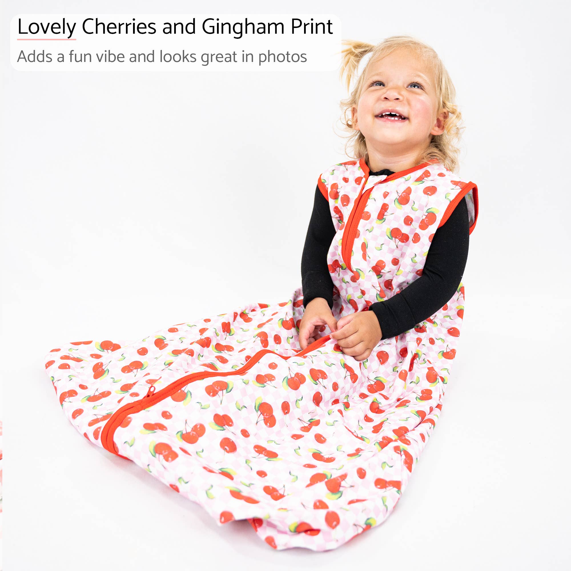 LollyBanks - Wholesale Sleepsack - Baby - Cherry on Top Baby Sleep Sack, 100% Organic Cotton2
