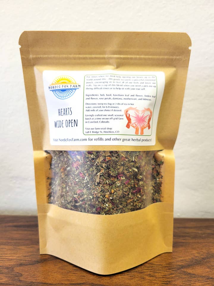 Hearts Wide Open Tea for wholesale by Nordic Fox Farm