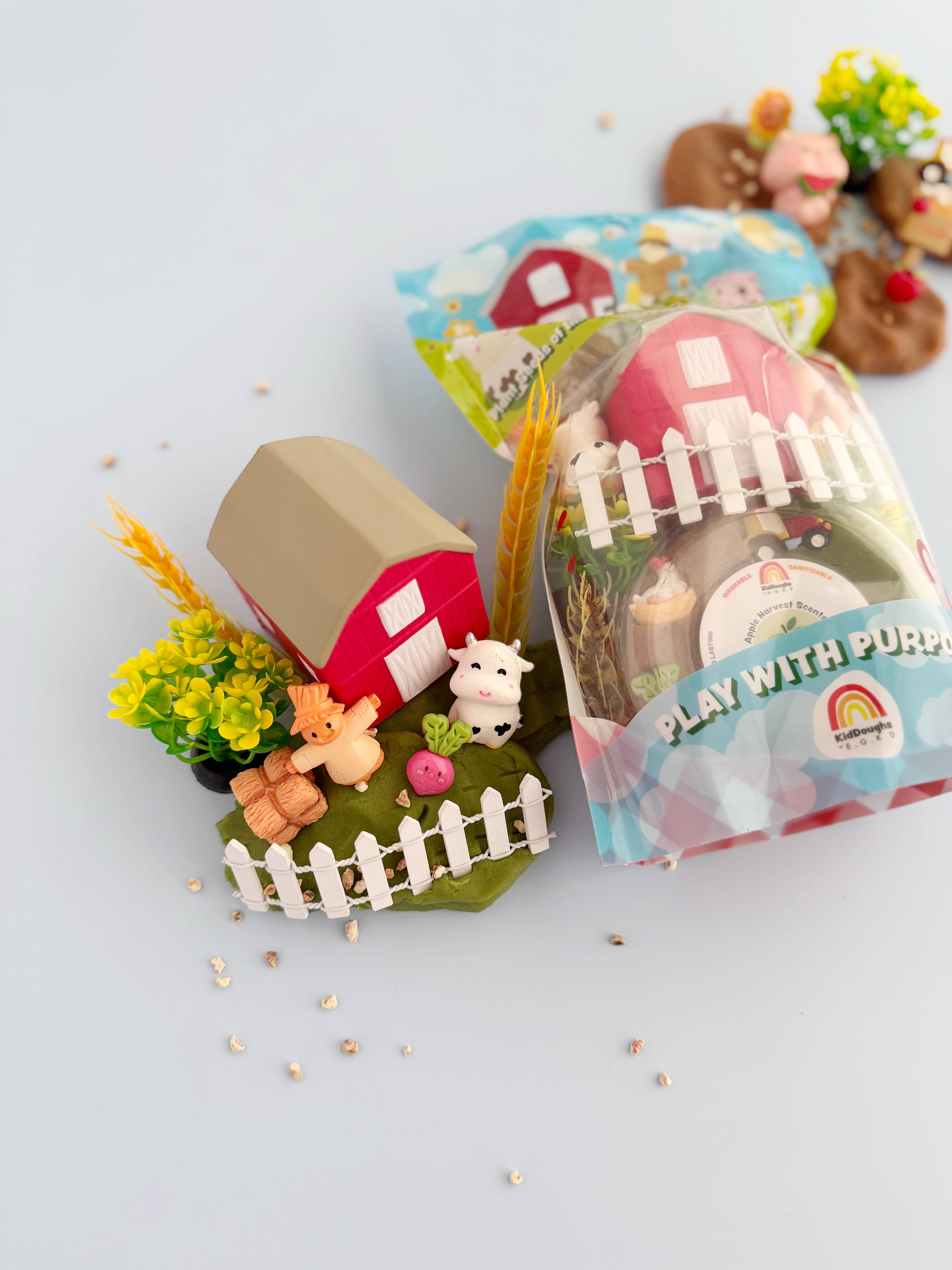 Earth Grown KidDoughs (KidDoughs by EGKD) - Wholesale Putty/slime – Child - Farm KidDough Play Kit2