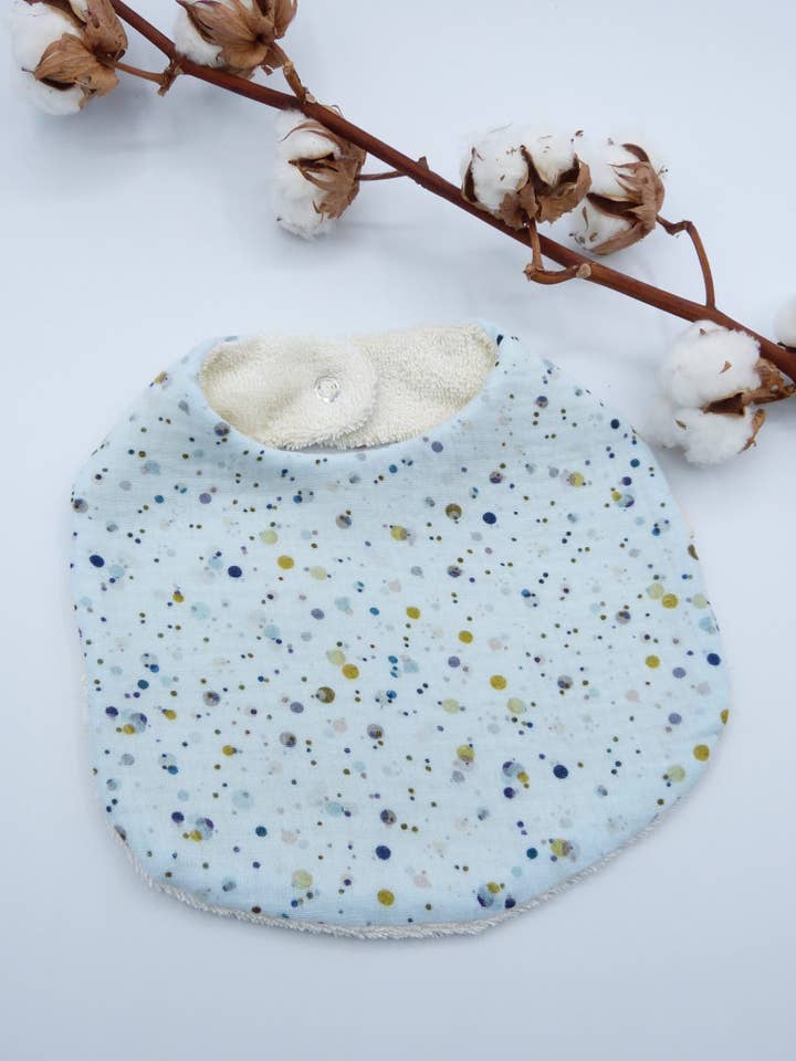 Timéo large bib in organic cotton - Tijala print for wholesale by Tijala