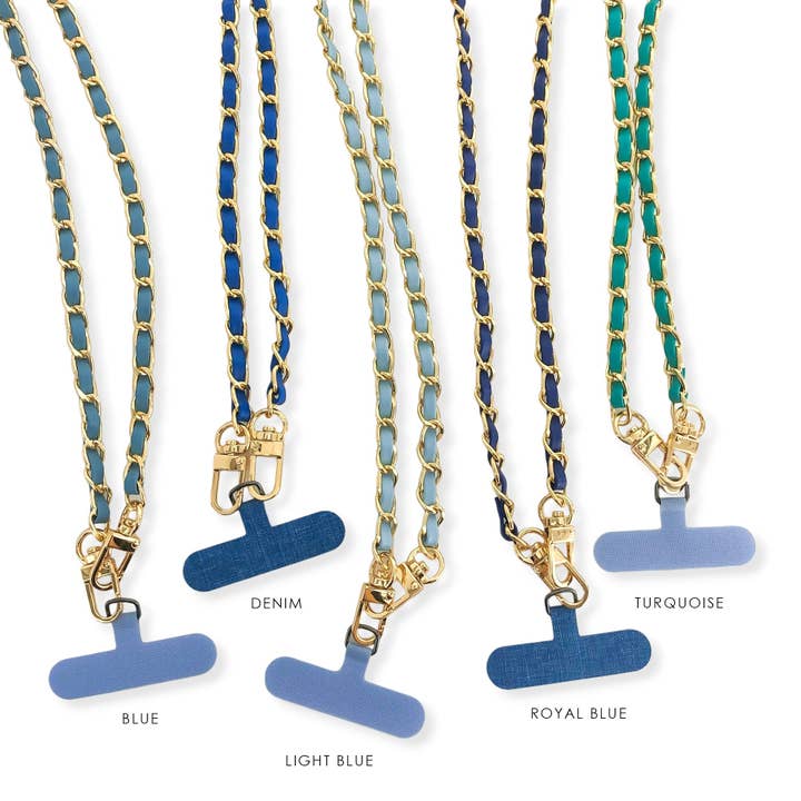 OMG Blings - Vente Sangle pour étui à téléphone - APC01 - Longue chaîne de téléphone en cuir végétalien*9