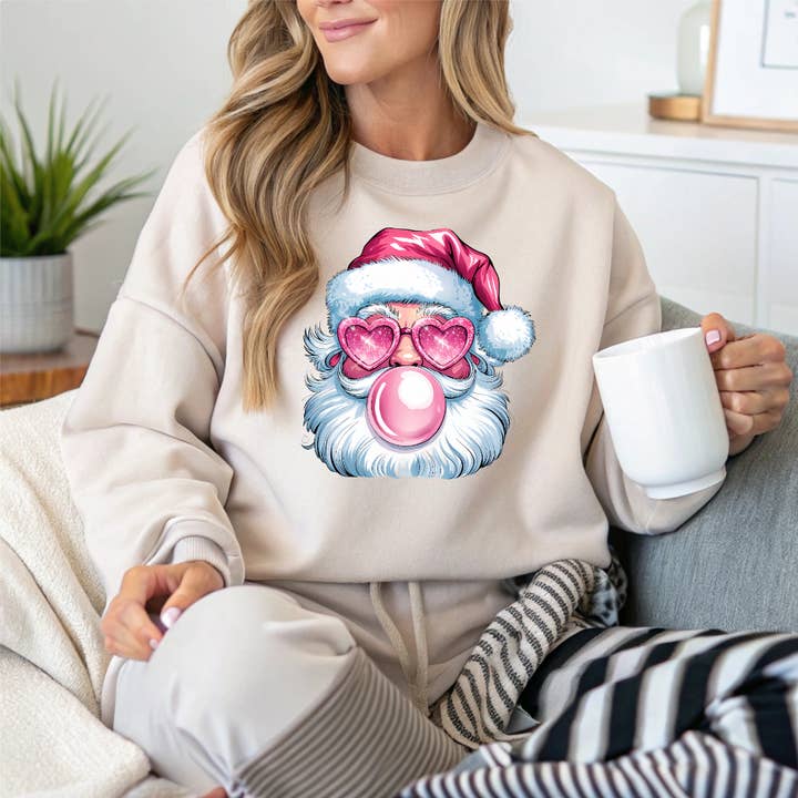 Santa Bubblegum Hjertebriller T-shirt, Sweatshirt & Hættetrøje for engroshandel hos TheWorldOfMYes