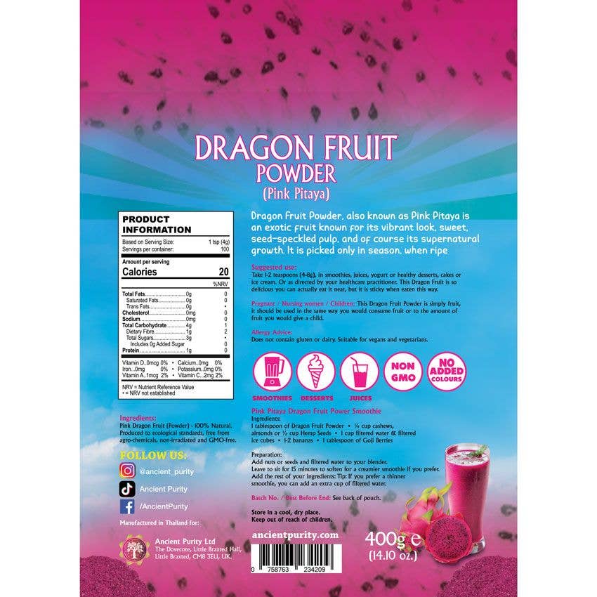 Ancient Purity – wholesale Protein/superfood powder – Dragon Fruit Powder | Pink Pitaya | Pink Dragon Fruit2