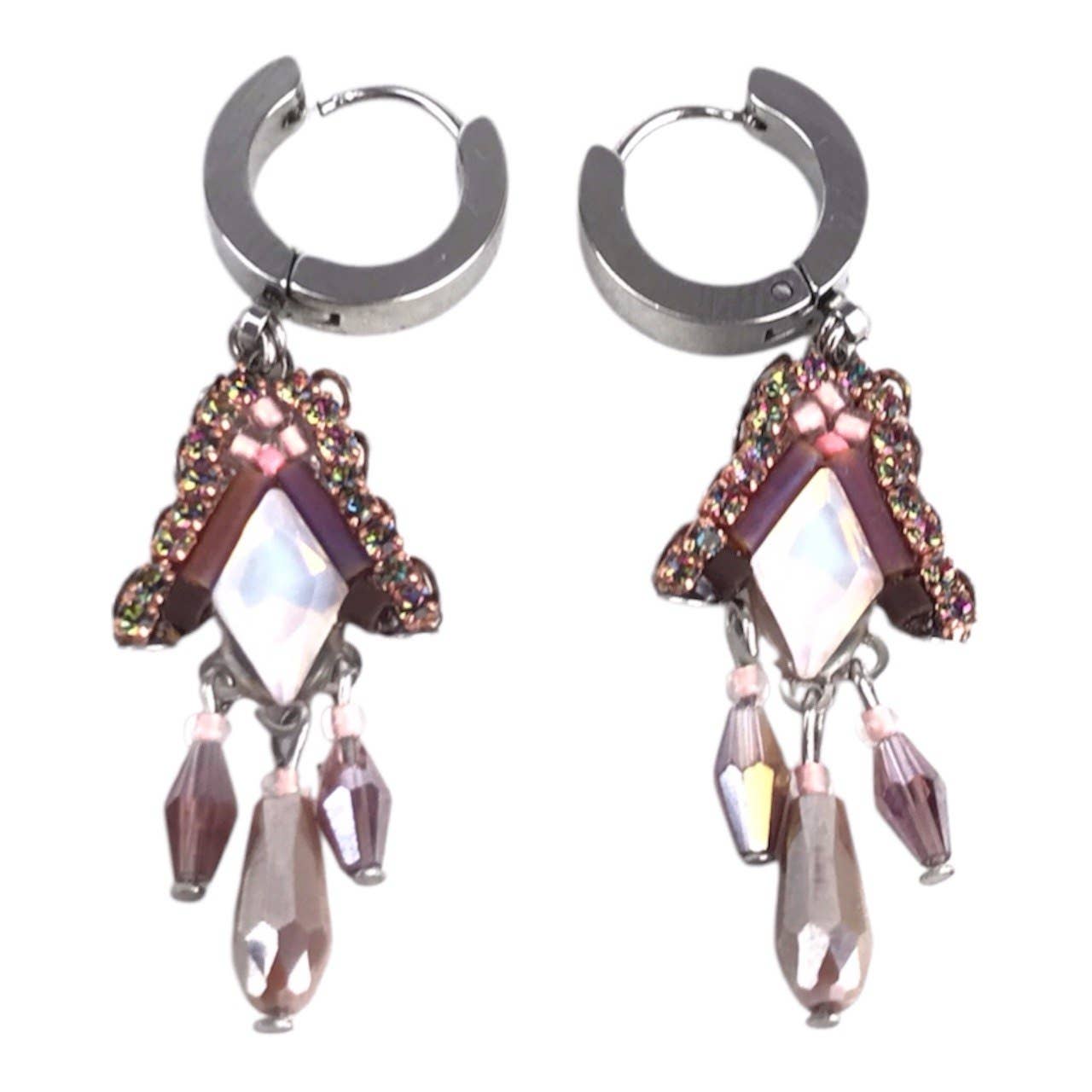 melizijewelry – wholesale Hängande örhängen – Tulipan Roze kristallörhängen5