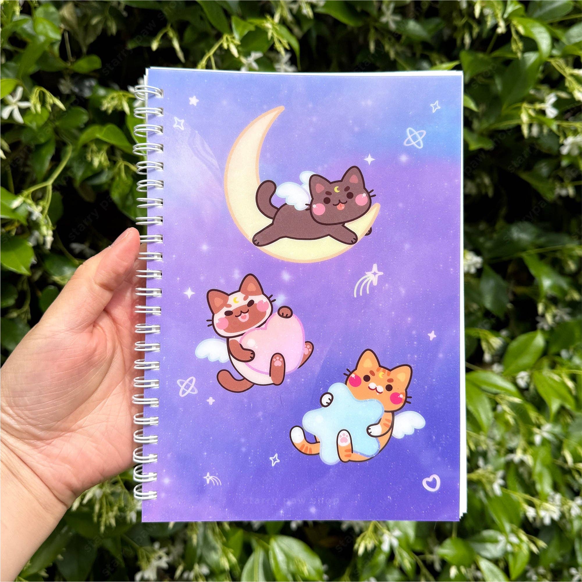 Starry Paw Shop - Wholesale Notebook - Moon Cats Sticker Book A5 | 100 pages reusable sticker album1