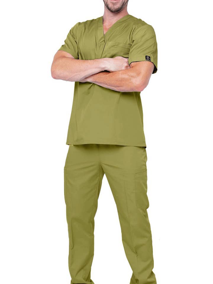 Dress A Med - Wholesale Healthcare Uniform - Men's - Men's 6 Pocket Soft Stretch Uniform Scrubs - Style ST1015