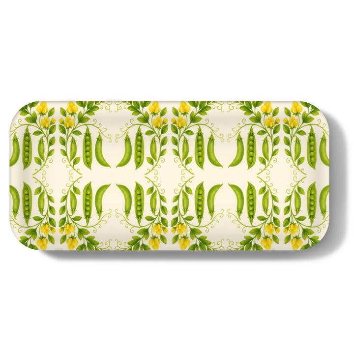 Pea Blossoms Narrow Tray | Birchwood Tray | Table Tray für den Großhandel von Maure Luxury Gifts