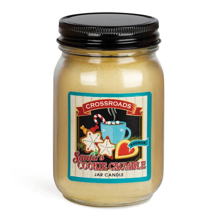 Santa's Cookie Crumble - 12 oz. Pint Candle for wholesale by Crossroads Original Designs