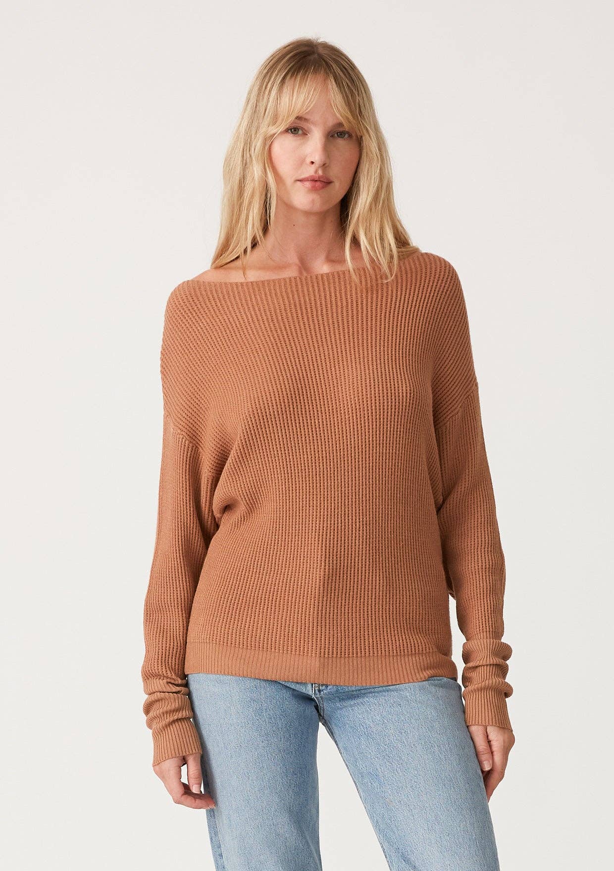 Lovestitch - Vente Pull en maille – femme - Pull en tricot gaufré à manches longues13