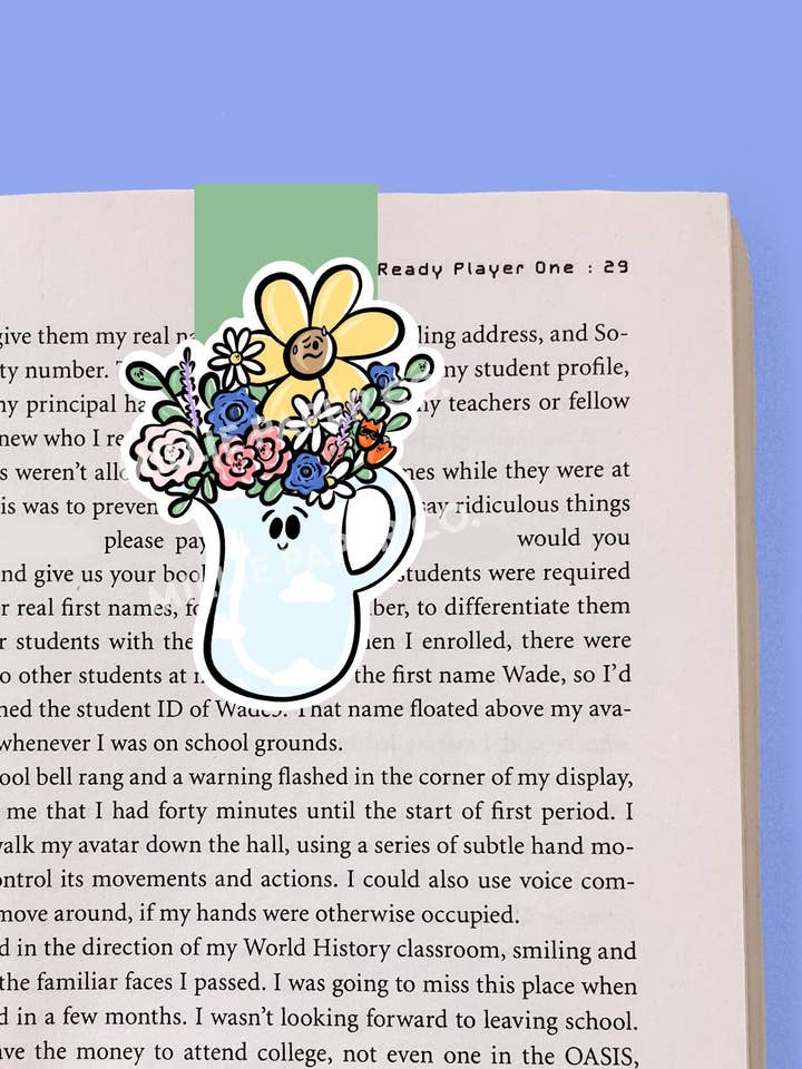 Flower Vase Magnetic Bookmark for wholesale by Millie Paper Co.