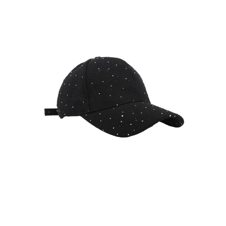 PHANIE MODE - Wholesale Baseball Cap - Women's - Tweed cap with rhinestones H-29306