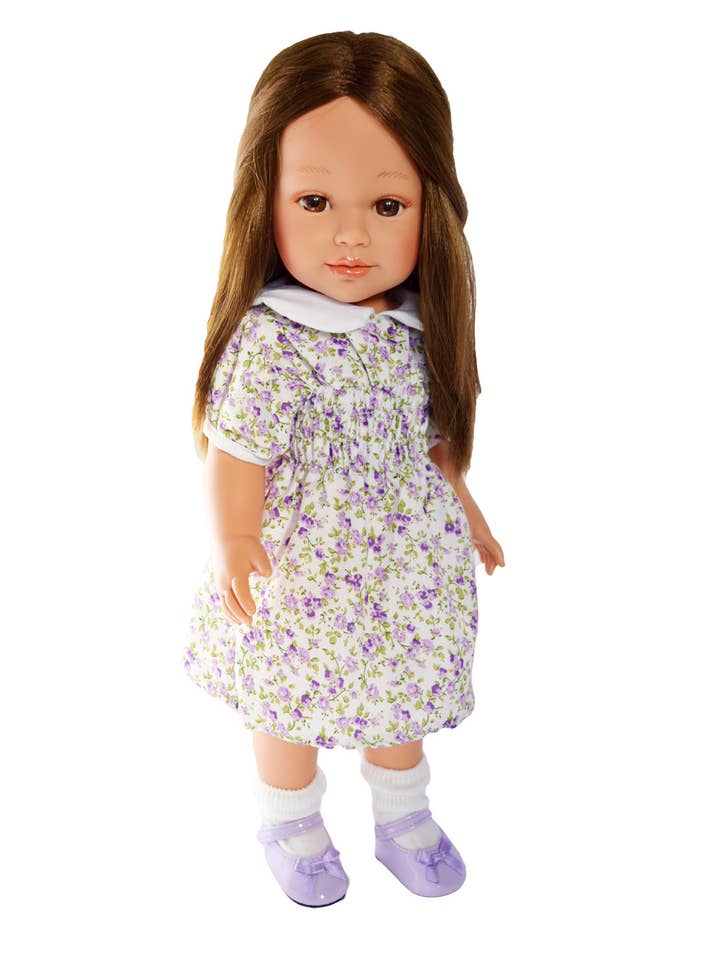 18 Inch Doll Clothes- Purple Smocked Floral Dress for wholesale by Brittany's