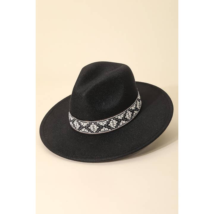 Patterned Ribbon Fedora Hat for wholesale by Anarchy Street