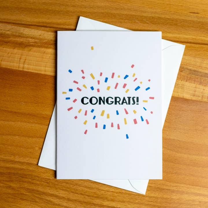 Congrats Greeting Card for wholesale by Dugout Paper Co.