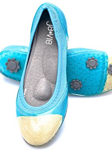 ja-vie bluebird/gold jelly flats shoes for wholesale by Ja-vie