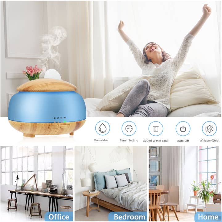 DAROMA – Engroshandel Elektronisk diffuser – Æterisk Olie Diffuser Fjernbetjening 300ml Aroma Ultralyd7