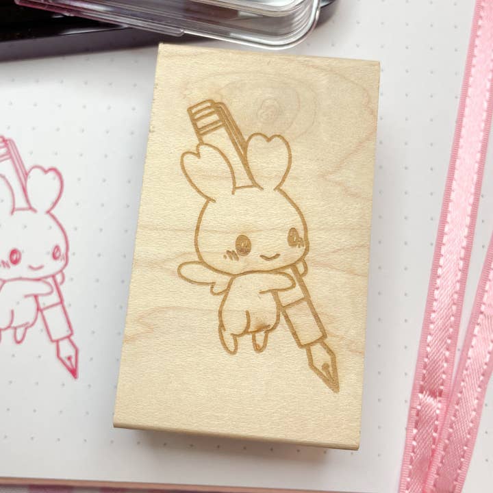 An Itty Bitty Fountain Pen Wooden Stamp for wholesale by sakuradragon