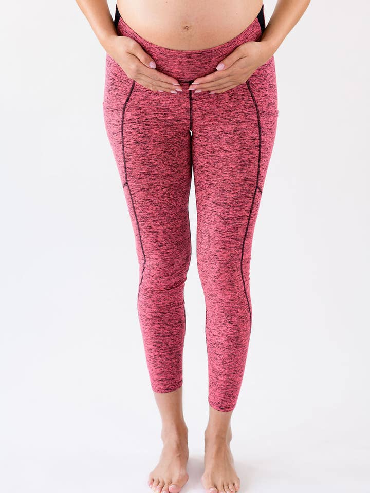 Cindy Ultra Soft 7/8 Legging mit hoher Taille - Peppered Pink für den Großhandel von Berkley Clothing