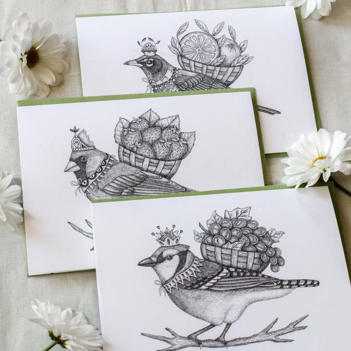 The Fruit Princes | Set assortito in confezione con cartoncini per la vendita all'ingrosso da parte di Mackenzie Myrick Studio