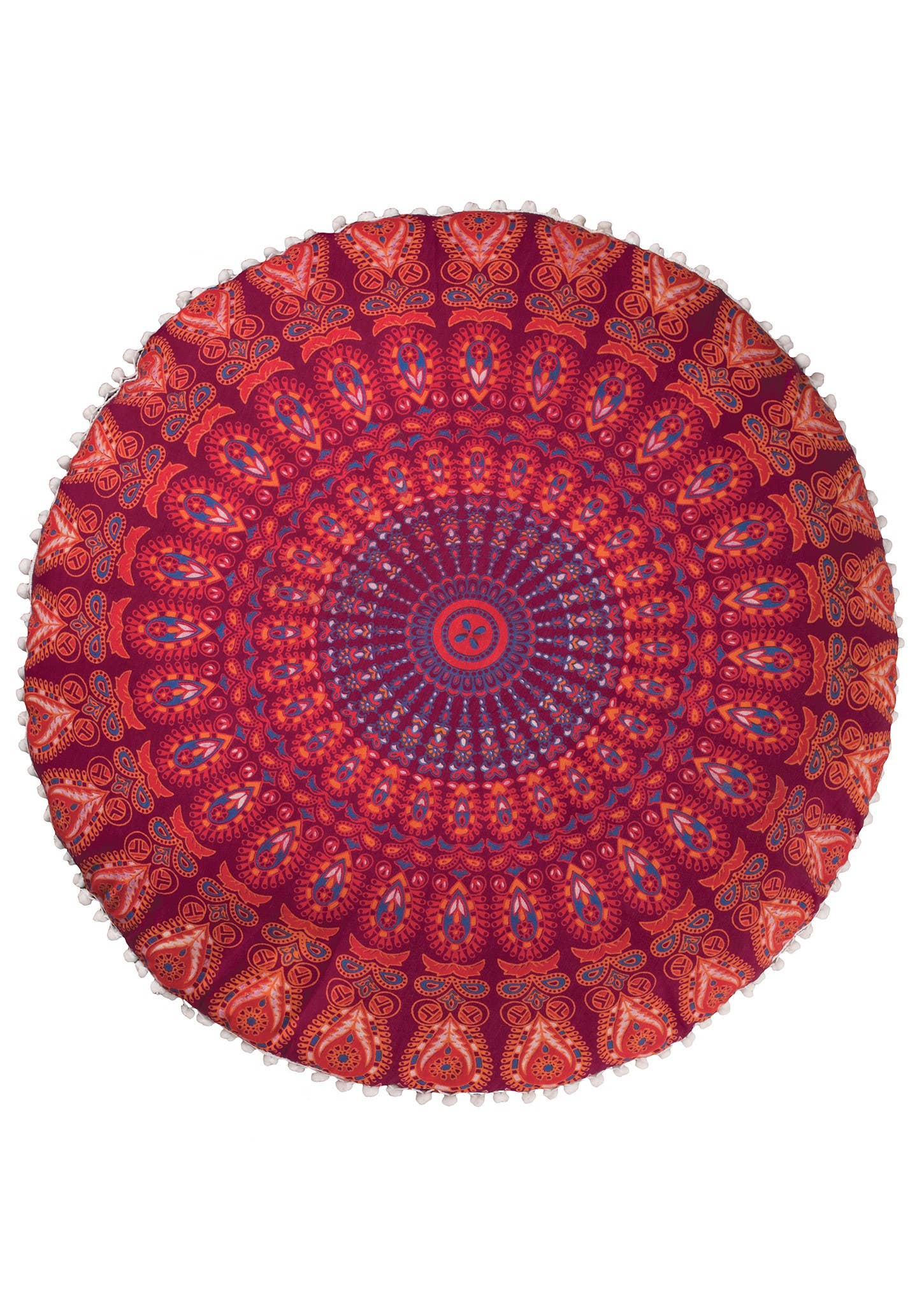 Namaste - Vendita all'ingrosso Cuscini da pavimento - Copricuscino da pavimento in cotone stampato a mano con motivo pavone 82 x 82 cm2