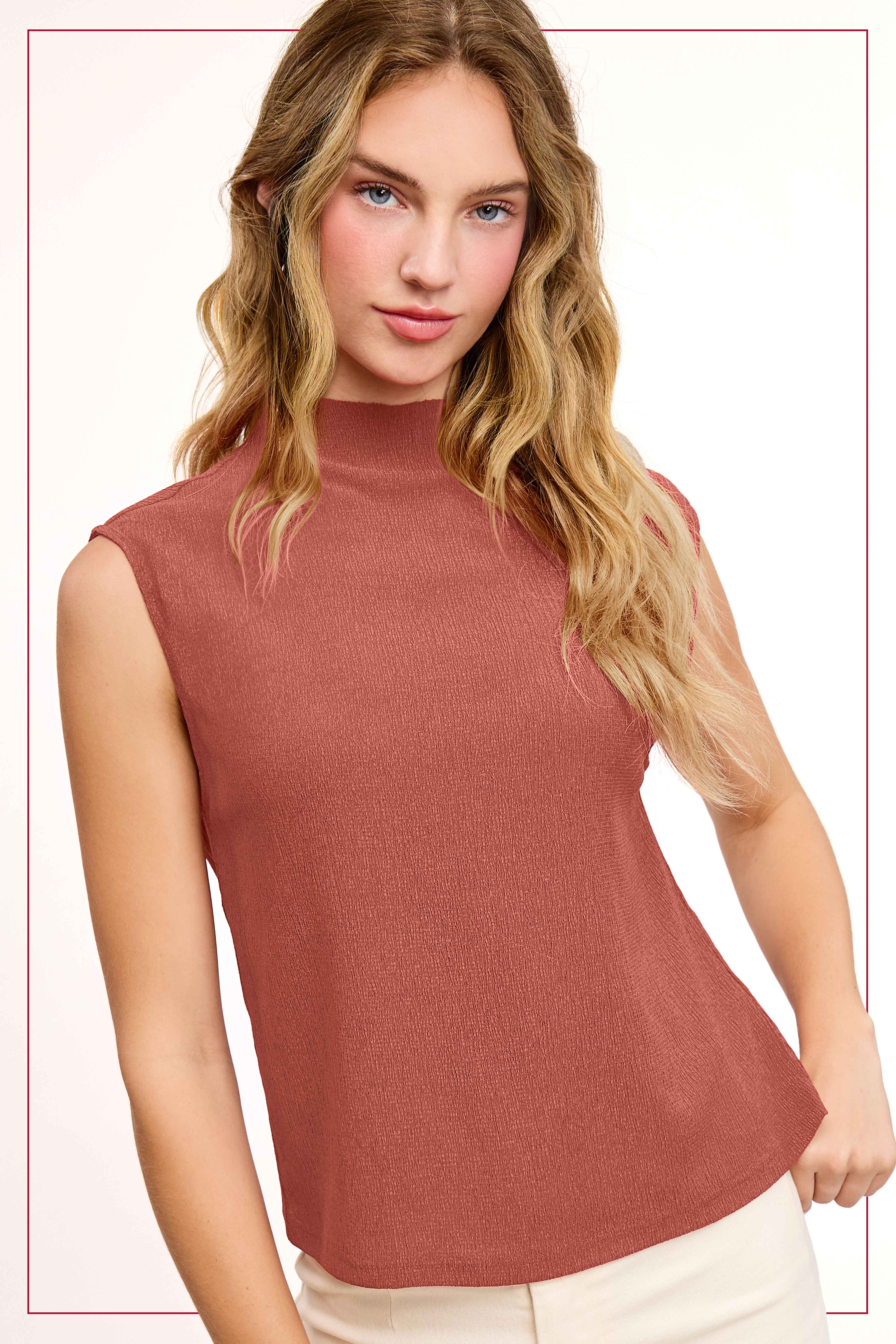 La Miel – Engroshandel Tanktop – Kvinder – HCT7705-elastisk krøllet stof ærmeløs top6