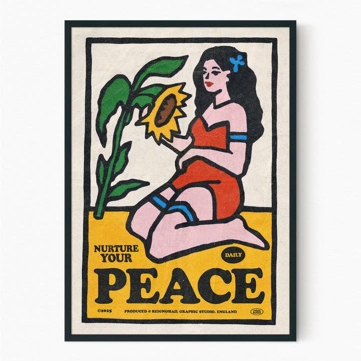 Nurture Your Peace - Graphic Illustrative Print for wholesale by Reign&Hail