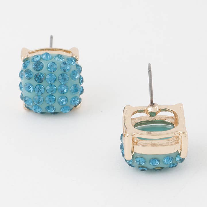 3AM BY H&D ACCESSORIES - Wholesale Stud/Post Earrings - Glitter Studded Cubic Earrings0