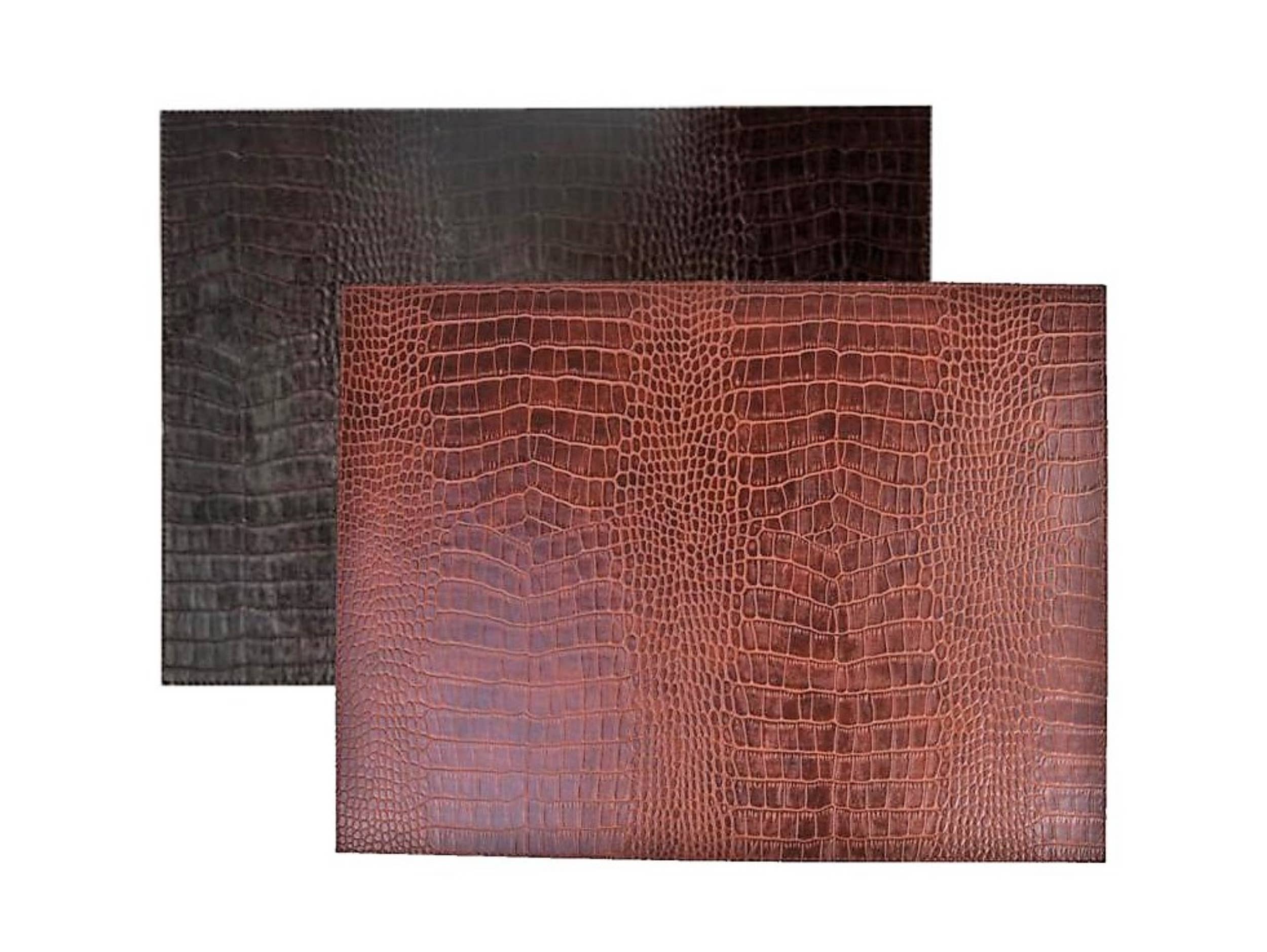 Signature Home Collection GmbH - Wholesale Placemat - Set van 6 rechthoekige placemats in krokodillenprint, licht- en donkerbruin4