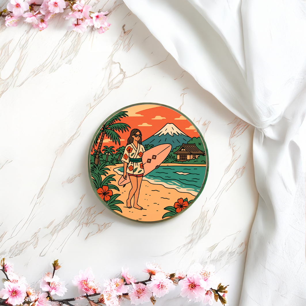 Surfing Road - Wholesale Pillar Candle - Candle Umi - Surf - Japan - Coco pineapple0