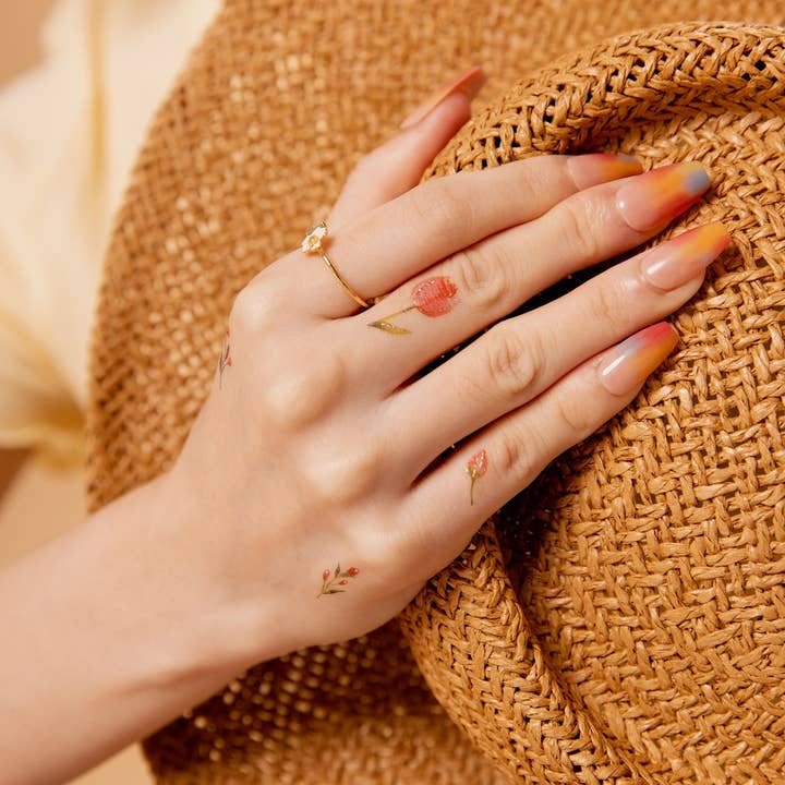 PAPERSELF – Tatuagem temporária por atacado – Adesivos de tatuagens temporárias de flores e frutas8