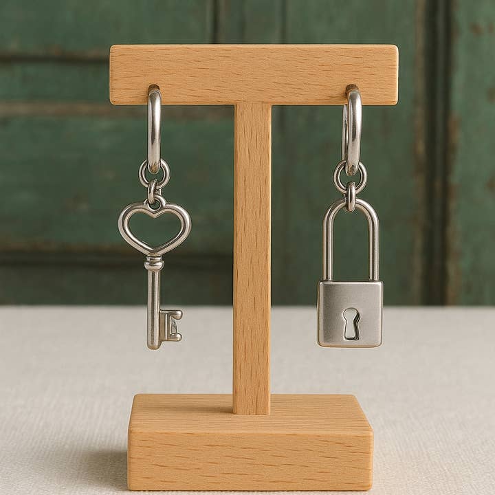 Wild & Free - Wholesale Dangle Earrings - Pendientes de llave y cerradura asimétricos1