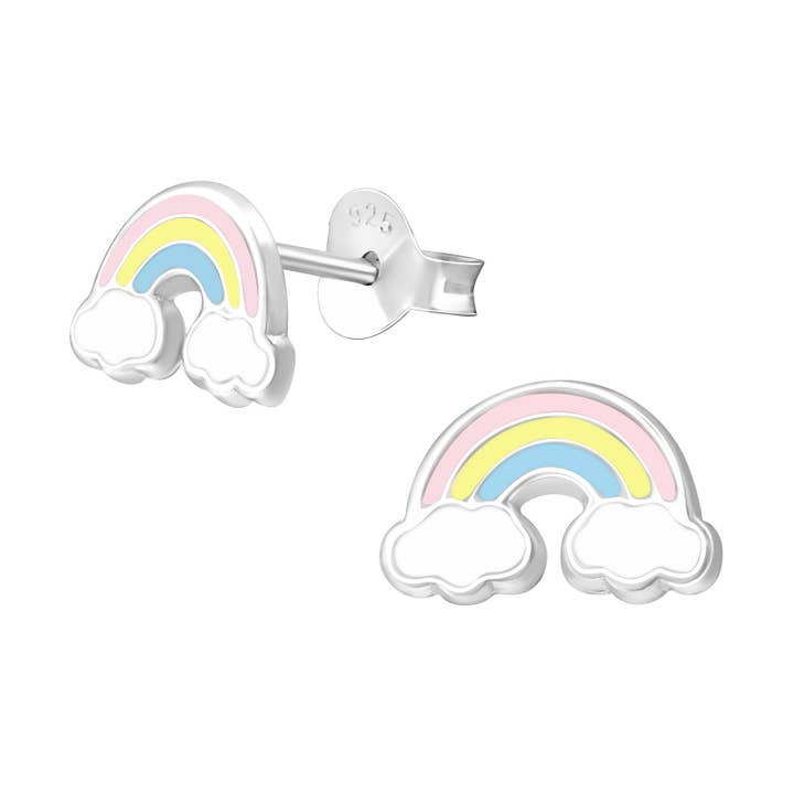 Lily Nily - Wholesale Stud/Post Earrings - Rainbow Design Stud Earrings in Sterling Silver