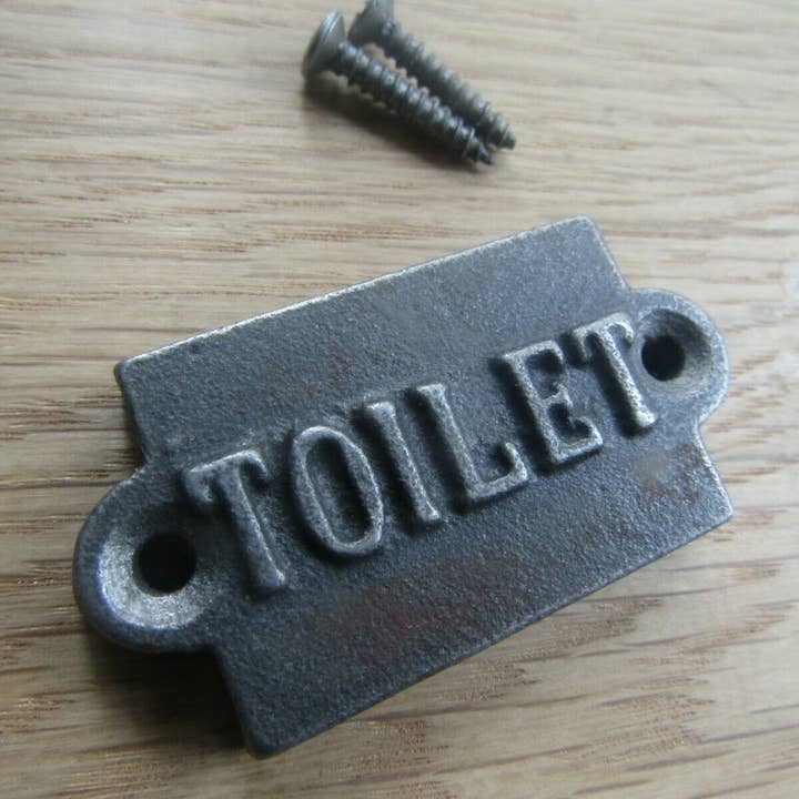 IronmongeryWorld - Wholesale Sign - Small Cast Iron 2'' Toilet Plaque