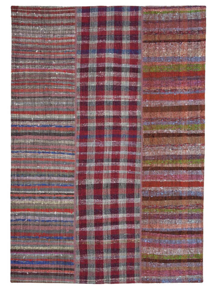 7x10 Multicolor Kilim Patchwork Rug - 22511 for wholesale by RUG N CARPET