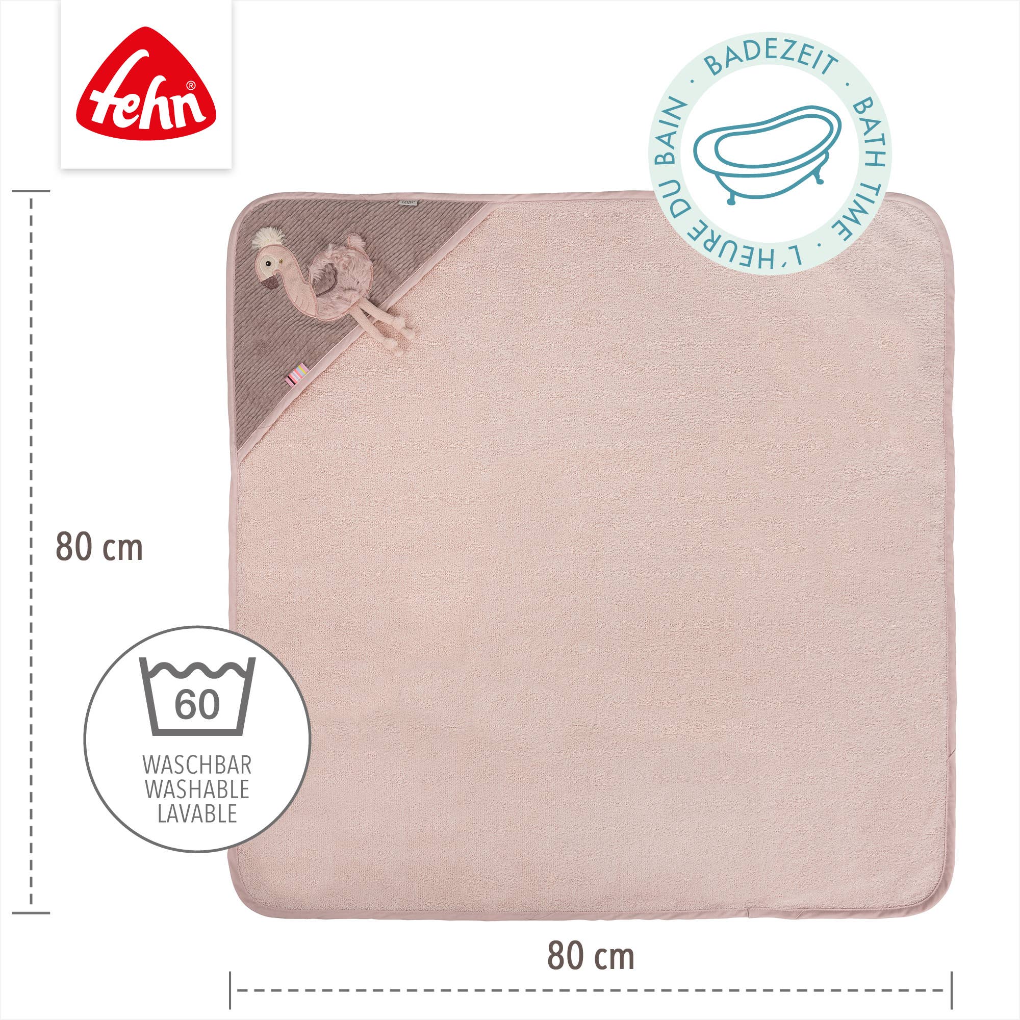 Fehn - Wholesale Hooded Towel - Kids & Baby - Hooded Bath Towel Flamingo - Terry Bath Poncho4