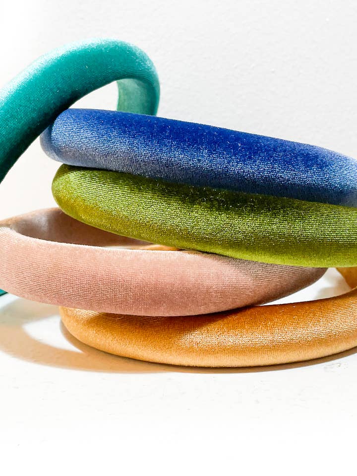 Padded Velvet Headband - Small Thin for wholesale by Iris Atelier