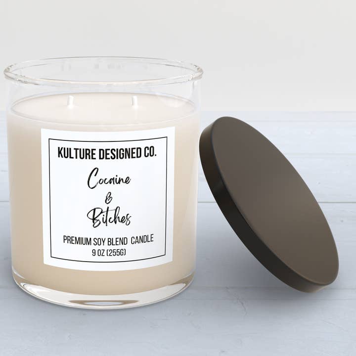 KOKAIN OG TÆVER | 9 oz stearinlys for engroshandel hos Kulture Designed Co.