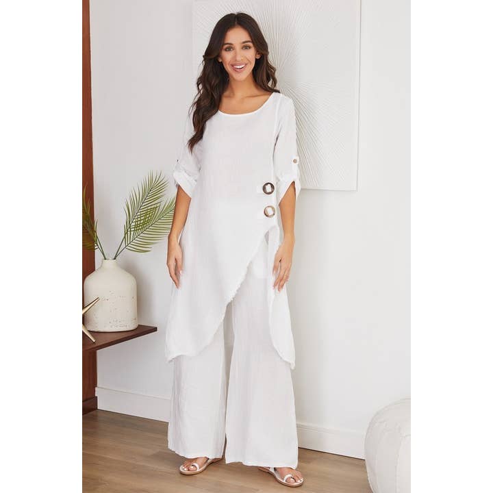 ASYMMETRICAL FRONT CUT TUNIC TOP (12-71) for wholesale by VENTI6