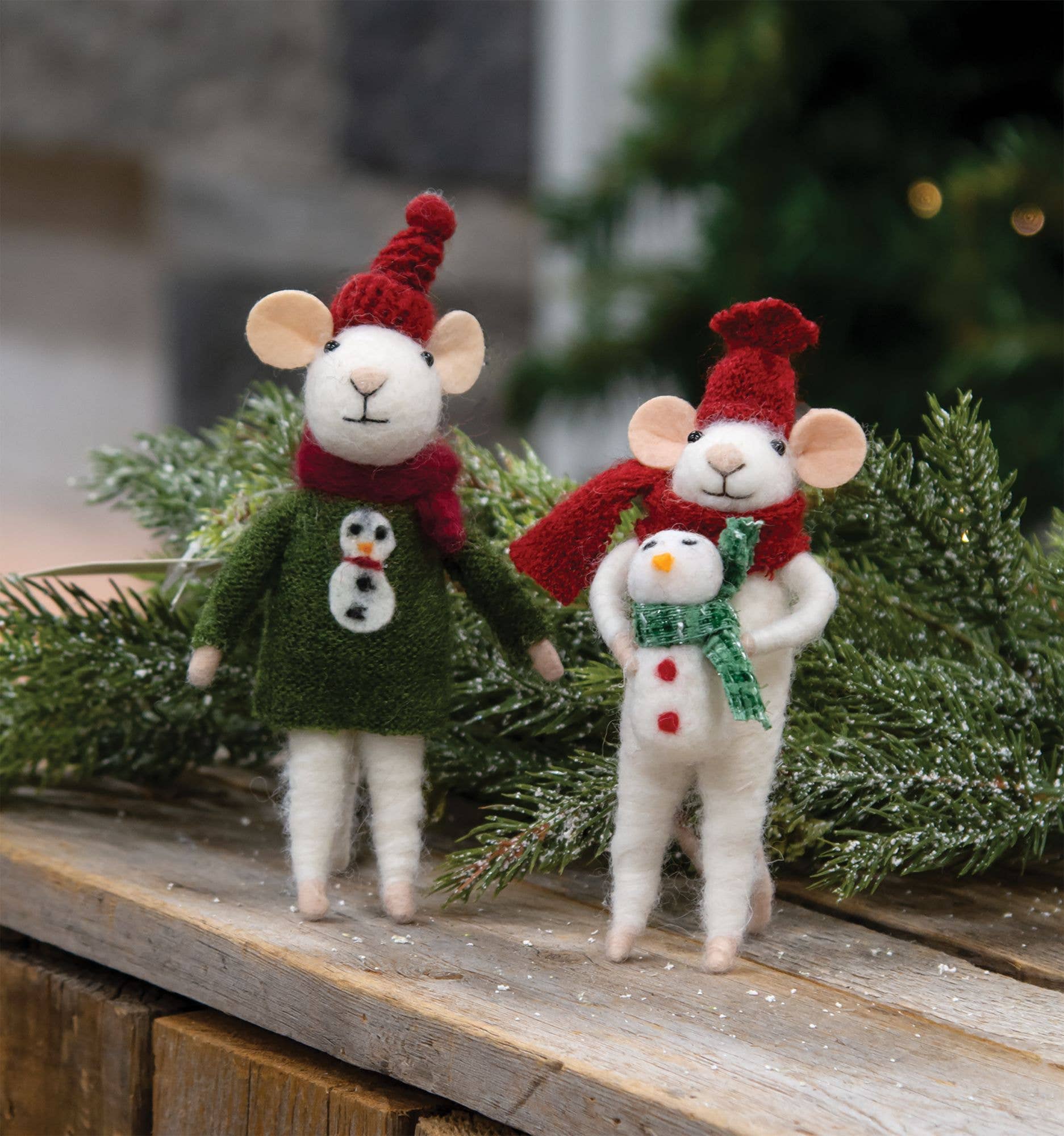 Bright Ideas – Ornamento por atacado – Ornamento Feltido de Neve e Bebé2