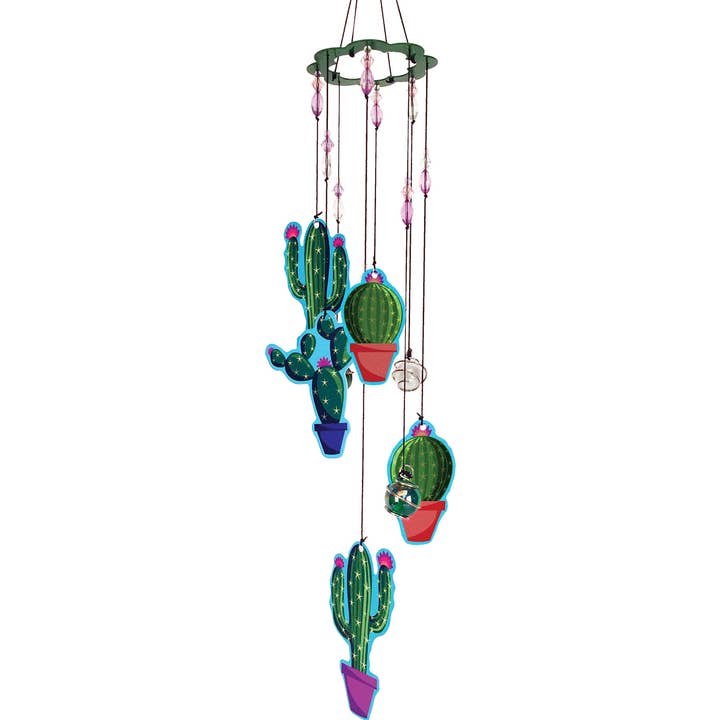Cacti Metal Wind Chime for wholesale by Spoontiques, Inc