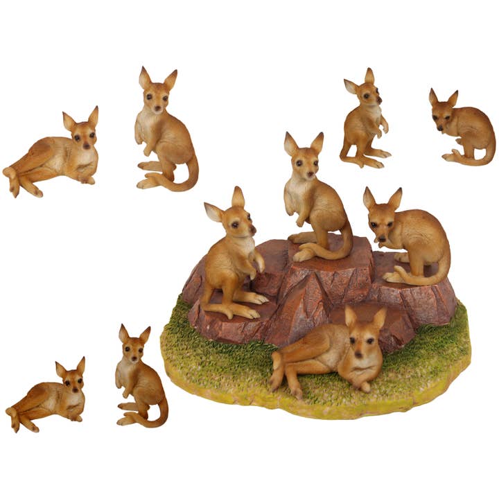 8cm Aussie Kangaroo on Uluru Stand 4 Asstd (36=Free Display) for wholesale by Cubby House by Malmar