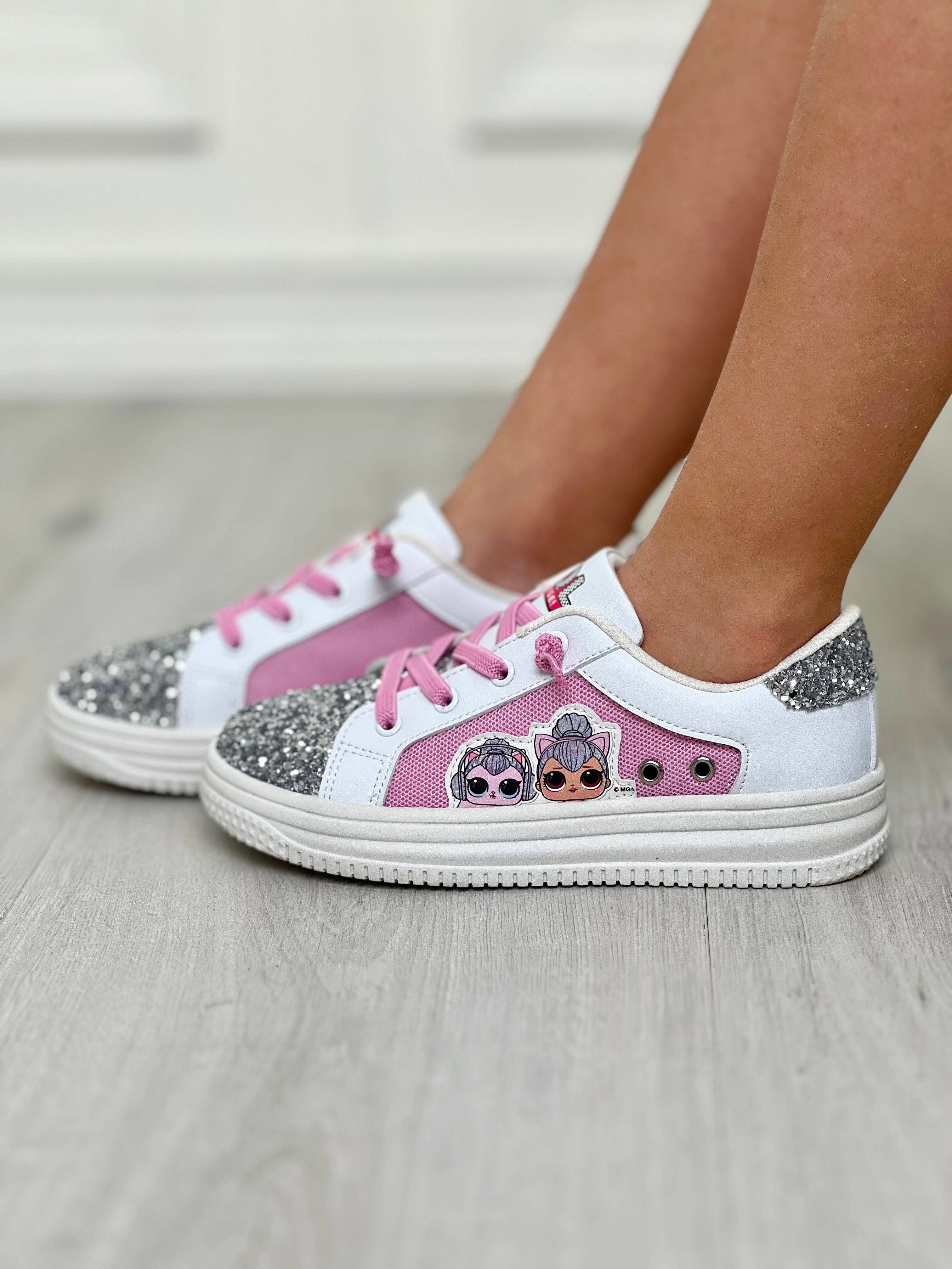 Rose UNE SURPRISE EN TOUT CAS ! Espadrilles à paillettes Kitty Queen et Pet en vente sur Faire1