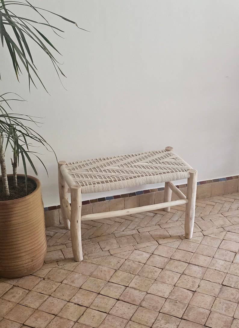 Melecraft - Wholesale Cord - Moroccan Bench with Beige Woven Cord0