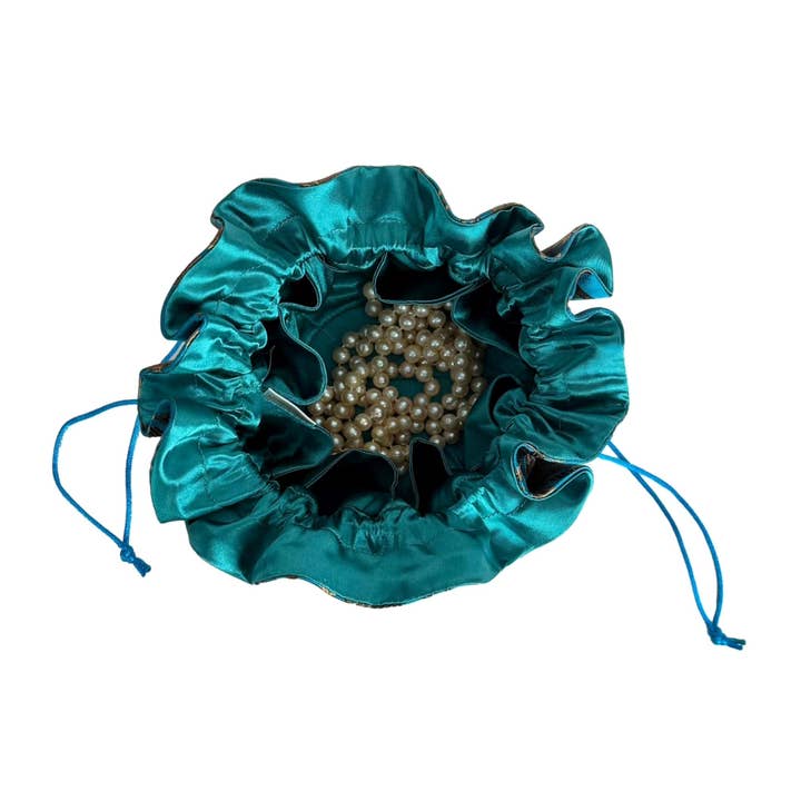 Cathayana - Wholesale Jewelry Box/Organizer - Peony Brocade Drawstring Jewelry Pouch1