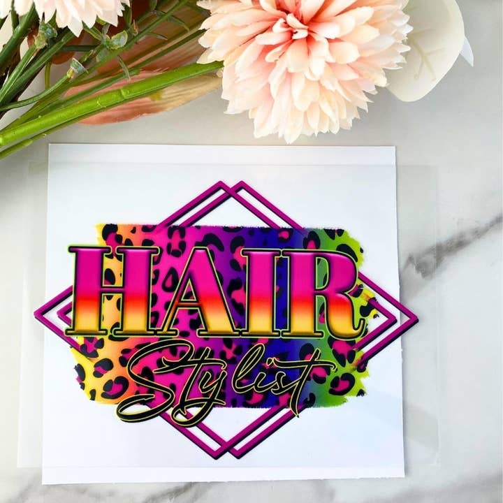 Hair Stylist | 4" UV DTF Decal for wholesale by HKS Custom Designs
